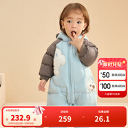 巴拉巴拉童裝嬰兒連體羽絨服連體衣寶寶衣服2025冬裝哈衣爬服萌趣男童女童 白色小熊-白鴨絨 90 cm-充絨量94g