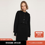 moussy&sly新品簡(jiǎn)約歐美風(fēng)兩件套短款針織連衣裙030HSM73-0210 黑色020 M 00002/M