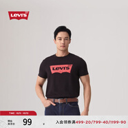 Levi's李維斯情侶美式寬松印花時尚簡約舒適潮流純棉圓領(lǐng)短袖T恤 黑色 002A0-0001 M