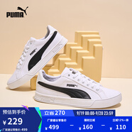 彪馬（PUMA）【小白鞋】經典帆布薄底板鞋男女黑白運動鞋SMASH 374754 白-黑色-01 37.5
