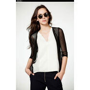 女開(kāi)衫夏新款防曬衫大碼蕾絲網(wǎng)紗披肩短款外套 外搭空調衫 白色七分袖 XS