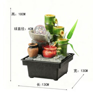 水渡煙云風(fēng)車(chē)水輪擺件流水噴泉簡(jiǎn)約現代家居裝飾品客廳辦公室創(chuàng  )意水景禮物 小號竹子13*13*17CM