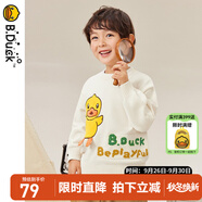 B.Duck小黃鴨童裝兒童毛衣男童春秋季新款套頭上衣中小童針織衫保暖 米色 105 cm