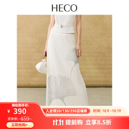 HECO【銀杏臨】新中式國風(fēng)莫代爾氣質(zhì)半身裙2025夏重工銀杏長(zhǎng)款半裙 白色（半身裙） L