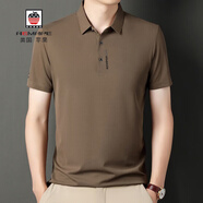 AEMAPE美國蘋(píng)果高端男士polo衫短袖帶領(lǐng)夏季新款冰絲薄款寬松商務(wù)t恤 卡其  M 165【建議體重100-120斤】 搶