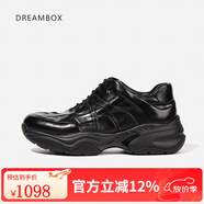 dreambox鈞博vibram春夏新款厚底增高老爹鞋水洗馬皮高端休閑男鞋 黑色不沖孔 41