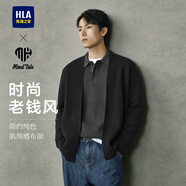 海瀾之家（HLA）長(cháng)袖針織衫男裝秋冬季遠紅外保暖時(shí)尚老錢(qián)風(fēng)上衣服男士開(kāi)衫毛衣 黑色10 L /175推薦69~75kg