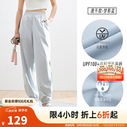 安踏（ANTA）絕絕紫速干防曬褲| 女裝秋季自由褲寬松束腳休閑防潑水運(yùn)動長褲子 【速干防曬款】-網(wǎng)紗拼接-夢影藍(lán) 2XL /女180