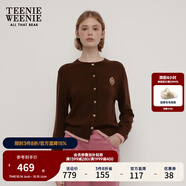 Teenie Weenie小熊秋季綿羊毛軟糯毛針織開衫簡約通勤毛衣外套女裝 棕色 S (160)
