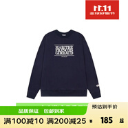 韓國marithe衛衣外套男女高允真同款寬松連帽圓領(lǐng)長(cháng)袖衛衣情侶裝 圓領(lǐng)//藏青色 常規 S