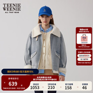 Teenie Weenie小熊女裝冬裝時(shí)尚潮流甜酷風(fēng)加絨保暖牛仔短外套上衣 淺藍(lán)色 M (165)