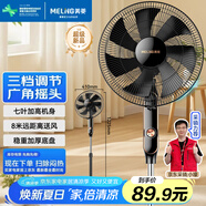 美菱（MeiLing）電風扇/落地扇 七葉家用三檔加強風扇落地 交流定頻輕音搖頭電扇可伸縮可拆洗家用扇MPF-DL4029
