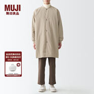 無(wú)印良品 MUJI 男女通用 不易沾水 立領(lǐng)大衣 無(wú)性別 男款女款 BDE16C1A 淺米色 XXS-XS