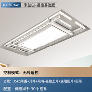 好太太（Hotata）科徠尼系列電動(dòng)晾衣架智能手搖升降伸縮隱形室內(nèi)家用陽(yáng)臺(tái)晾衣機(jī) 米蘭白-纖薄全屏-遙控照明-輕抬上升