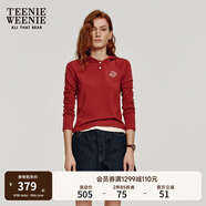 Teenie Weenie【美雅碧抗菌】小熊秋季長(cháng)袖T恤休閑紅色帽衫上衣女 紅色 XS (155)