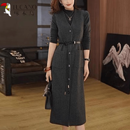 啄木鳥(niǎo)馬甲連衣裙女秋冬秋季2025女裝大碼顯瘦歐貨氣質(zhì)毛呢背心裙 灰色（版）  L (建議100-115斤)