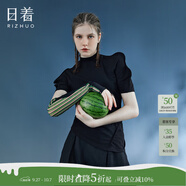 日著(zhù)設計師品牌2024年夏季新款高級感小眾修身上衣綠色短袖T恤女 童年黑 S