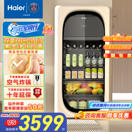 海爾（Haier）小紅花綻放版-169L風(fēng)冷無霜雙溫元?dú)獗杉矣每蛷d辦公室小冰箱飲料茶葉冷藏柜保鮮柜LC-169WLH9EY1