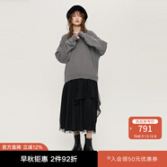 moussy&sly新品甜美日系風(fēng)面料拼接衛(wèi)衣連衣裙女038HAL33-0311 黑色020 均碼 00020/F