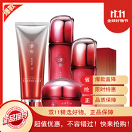 淮樹(shù)（HUAISHU）金銀花面膜清顏水洗面奶水乳精華液爽膚水護(hù)膚品 (霜+潔面乳+水+精華乳+面膜12片)