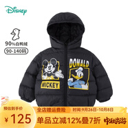 迪士尼寶寶（Disney Baby）迪士尼童裝兒童羽絨服男童米奇女童米妮連帽羽絨服外套 黑色 4歲/身高110cm