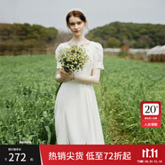 范思藍恩月光裙 白色連衣裙女夏初戀領(lǐng)證小白裙24FS12002 白色 XS