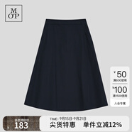 Marc O'Polo/MOP 春夏新品女士全棉素色垂感半身裙子梭織傘裙 藏青893 XXS