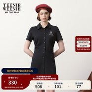 Teenie Weenie小熊女裝連衣裙夏季新款小個(gè)子休閑學(xué)院風(fēng)連身裙短裙 藏青色 M