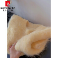 皮爾卡丹（pierre cardin）馬海毛紫色毛絨絨加厚毛衣女秋冬寬松慵懶風(fēng)奶fufu加厚冬季針織衫 黃色 均碼