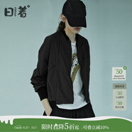 日著（rizhuo）日著原創(chuàng)設計女裝2025秋新款城市輕戶外棒球服飛行員夾克短外套 黑色 S