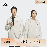 adidas休閑舒適寬松加絨連帽夾克外套男女秋冬阿迪達(dá)斯官方輕運(yùn)動(dòng)   礬土棕   3XL