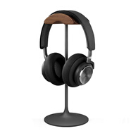 Drewchan 耳機支架通用頭戴式耳機架電腦游戲競技耳麥桌面實(shí)木掛架鋁合金收納架金屬展架立式置物架 25新款黑胡桃木耳機支架-黑