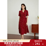 獨(dú)束大碼女裝法式小翻領(lǐng)連衣裙女夏季新款遮肉顯瘦雪紡裙子 紅色-長款 L （尺碼：2）