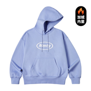 Mmlg連帽衛衣女版2025秋冬季加絨經(jīng)典印花logo韓系休閑百搭短款上衣服 淺藍色加絨 S