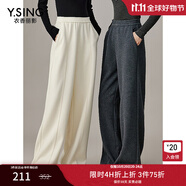 衣香麗影針織醋酸休閑褲新款流行寬松直筒闊腿褲子?xùn)|方簡(jiǎn)奢風(fēng) 米白 常規(guī)版 M