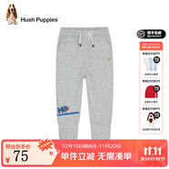 暇步士（Hush Puppies）童裝兒童褲子男女大童新款簡約舒適百搭休閑長褲 花灰C款 150