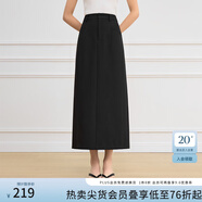 范思藍恩黑色直筒長款半身裙女2025春裝新款后開叉氣質長裙1267 黑色 XL