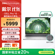戴爾（DELL）國(guó)家補(bǔ)貼Dell Pro 16 銳龍AI筆記本電腦 16英寸大屏高性能 辦公學(xué)習(xí)輕薄本(AMD AI 7-350 32G 1T)