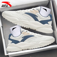 安踏（ANTA）男鞋秋冬季ACE運動(dòng)鞋2025新款皮面防潑水厚底休閑老爹鞋跑步鞋男 象牙白/香檳色/棋盤(pán)灰-7 【透氣輕便】 41