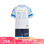 阿迪達斯 （adidas）童裝25夏裝男小童運動(dòng)套裝三葉草T恤褲子球服短袖套裝 KC1514 KC1514 104