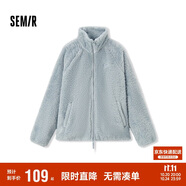 森馬（Semir）外套女插肩袖珊瑚絨仿羊羔毛2024冬季立領(lǐng)寬松夾克109724108003