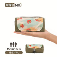 迷你戶(hù)外野餐墊超輕口袋沙灘墊防水防沙可攜式露營(yíng)防潮地布野餐布 純色-軍綠漢堡150*210CM