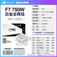 GOGHUNTERS長(cháng)城電源F7 750W白全模組F8 850W臺式機箱主機ATX3.1電腦電源 白色F7-750W白金全模ATX3.1/十年保