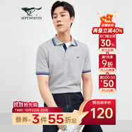 七匹狼（SEPTWOLVES）【狼族生活】【不易變形】短袖T恤男裝新款Polo體恤衫男 005(淺灰) 5XL 195/108A