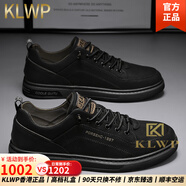 KLWP香港高端品牌輕奢防滑防水男士鞋子秋秋秋季休閑皮鞋上班工作旅游 1987全黑 44
