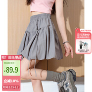 唐獅2025夏女蝴蝶結(jié)系帶花苞裙半身短裙