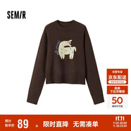 森馬（Semir）毛衣女提花衣服趣味潮流2024冬季圓領(lǐng)正肩毛衫甜酷風(fēng)109724107008