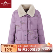 俞兆林（YUZHAOLIN）中老年人冬裝女奶奶國風(fēng)短款棉服外套50歲60媽媽裝毛領(lǐng)洋氣上衣服 FHD123139 紫色 3XL 【建議120-135斤】