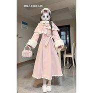 過(guò)年衣服套裝女小個(gè)子甜美蝴蝶結毛球斗篷+毛呢夾棉外套裙兩件套 星的糖夢(mèng)斗篷+毛呢外套裙 套裝/夾棉 M