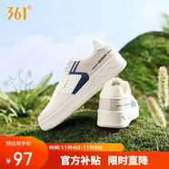 361°運動男鞋冬季學生復古厚底增高小白休閑板鞋子男672426611-3